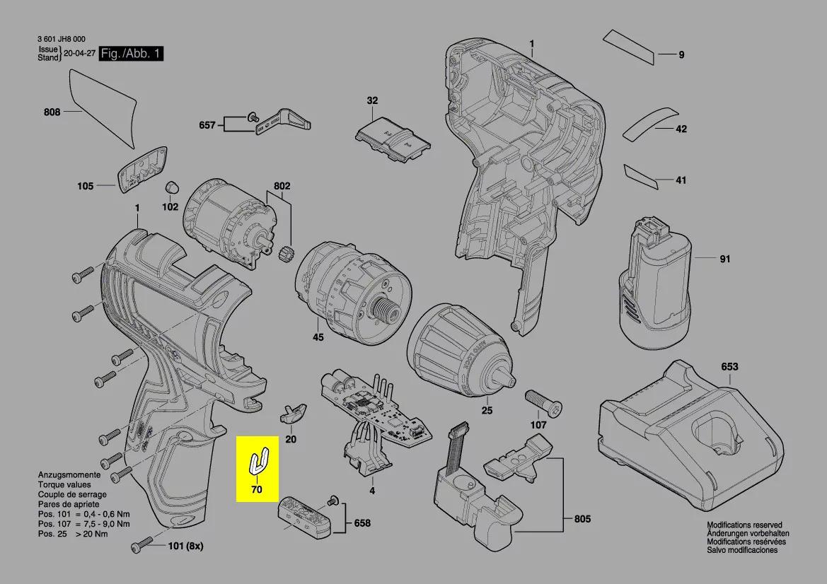 clip assemblage boitier réf. 2 609 110 537 BOSCH